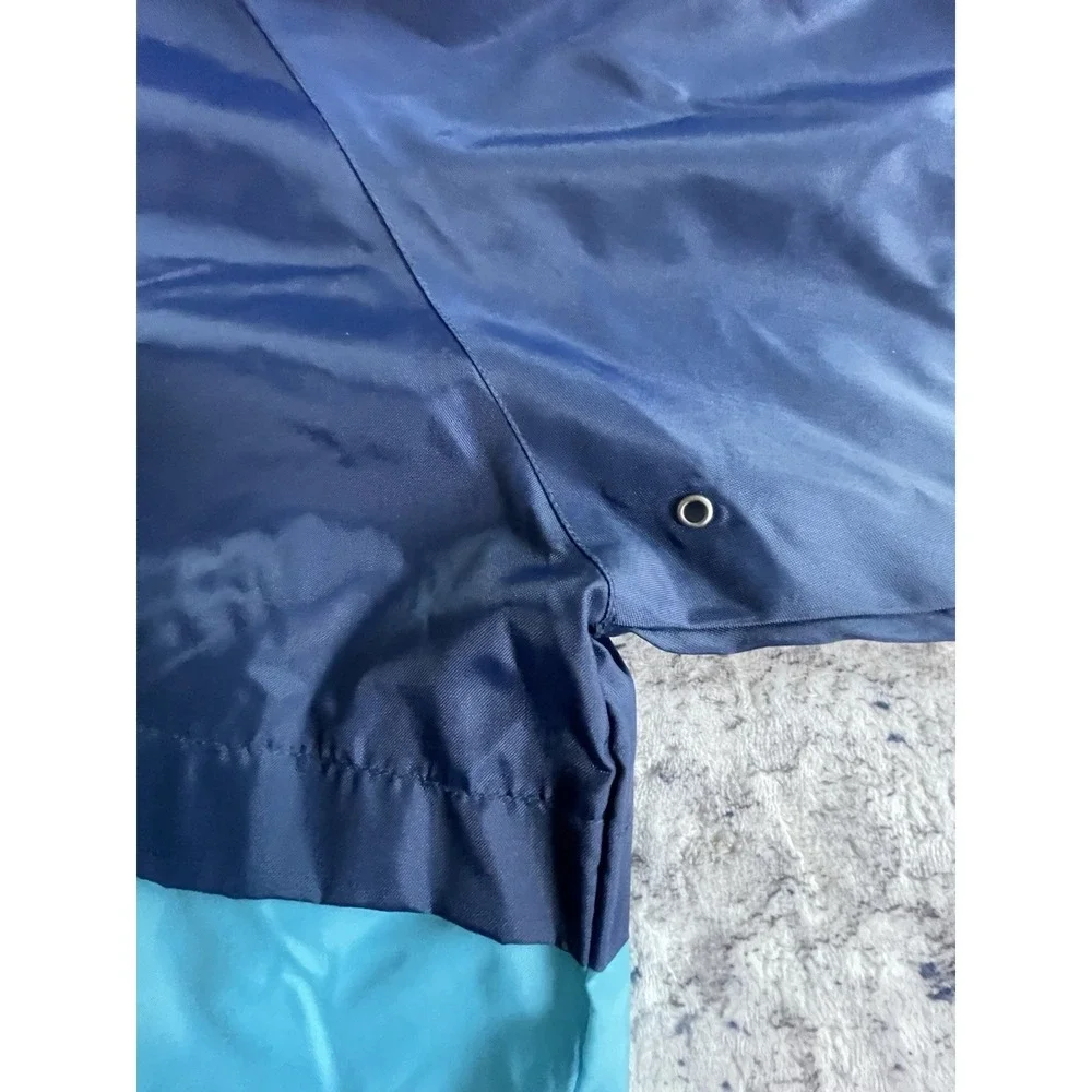 Vintage 90s Colorblock Sailing Jacket Men's‎ M Aqua Navy Windbreaker Zip Lined
